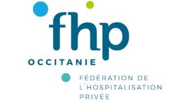 Logo de la fédération de l'hospitalisation privée en occitanie, partenaire de santé de la clinique des minimes